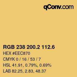 カラーコード: RGB 238 200.2 112.6 | qconv.com
