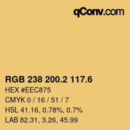 カラーコード: RGB 238 200.2 117.6 | qconv.com