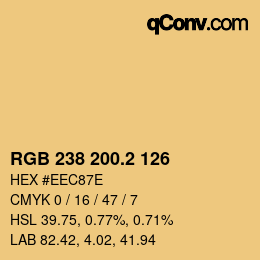 カラーコード: RGB 238 200.2 126 | qconv.com