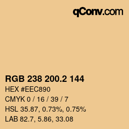 カラーコード: RGB 238 200.2 144 | qconv.com