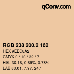 カラーコード: RGB 238 200.2 162 | qconv.com