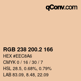 Color code: RGB 238 200.2 166 | qconv.com