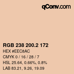 Color code: RGB 238 200.2 172 | qconv.com