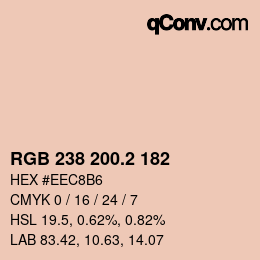 カラーコード: RGB 238 200.2 182 | qconv.com