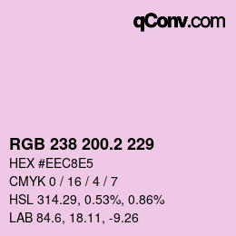 Color code: RGB 238 200.2 229 | qconv.com