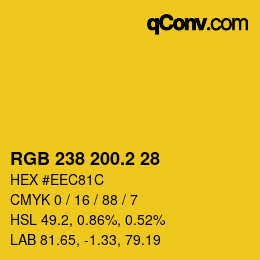 カラーコード: RGB 238 200.2 28 | qconv.com