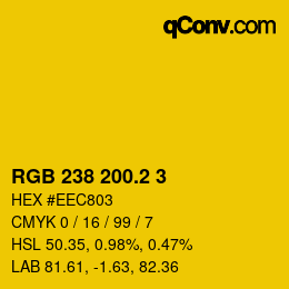 カラーコード: RGB 238 200.2 3 | qconv.com