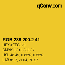 カラーコード: RGB 238 200.2 41 | qconv.com