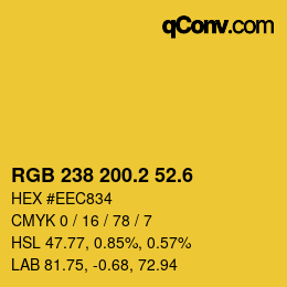 カラーコード: RGB 238 200.2 52.6 | qconv.com