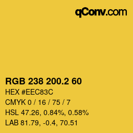 カラーコード: RGB 238 200.2 60 | qconv.com