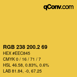 カラーコード: RGB 238 200.2 69 | qconv.com