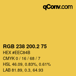 カラーコード: RGB 238 200.2 75 | qconv.com