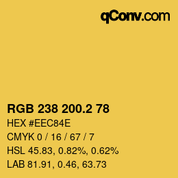 Color code: RGB 238 200.2 78 | qconv.com