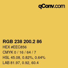 カラーコード: RGB 238 200.2 86 | qconv.com