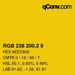 カラーコード: RGB 238 200.2 9 | qconv.com