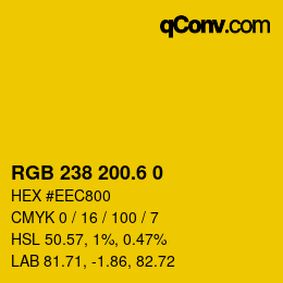 カラーコード: RGB 238 200.6 0 | qconv.com