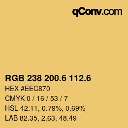 カラーコード: RGB 238 200.6 112.6 | qconv.com