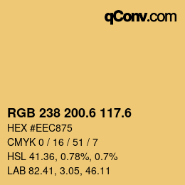 カラーコード: RGB 238 200.6 117.6 | qconv.com