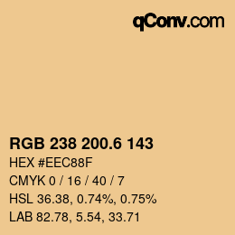 カラーコード: RGB 238 200.6 143 | qconv.com