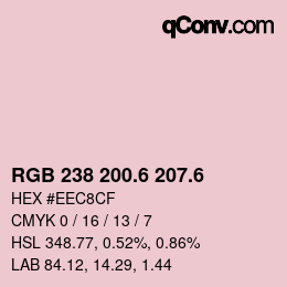 カラーコード: RGB 238 200.6 207.6 | qconv.com
