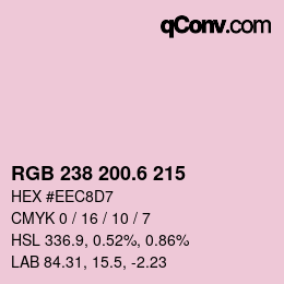 カラーコード: RGB 238 200.6 215 | qconv.com