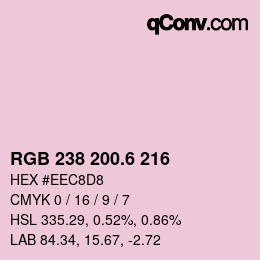カラーコード: RGB 238 200.6 216 | qconv.com
