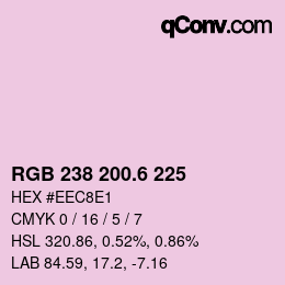カラーコード: RGB 238 200.6 225 | qconv.com