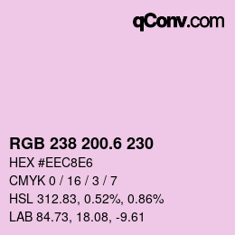 カラーコード: RGB 238 200.6 230 | qconv.com