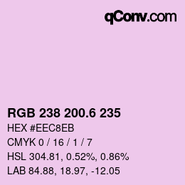 カラーコード: RGB 238 200.6 235 | qconv.com