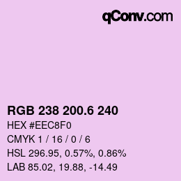 カラーコード: RGB 238 200.6 240 | qconv.com