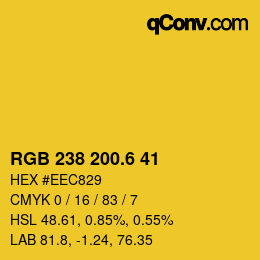 カラーコード: RGB 238 200.6 41 | qconv.com