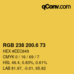 カラーコード: RGB 238 200.6 73 | qconv.com