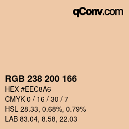 Color code: RGB 238 200 166 | qconv.com