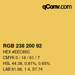 Color code: RGB 238 200 92 | qconv.com