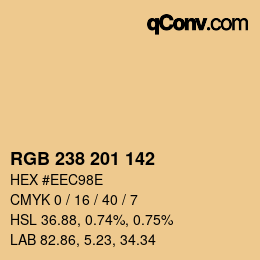 Color code: RGB 238 201 142 | qconv.com