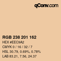 カラーコード: RGB 238 201 162 | qconv.com