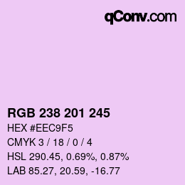 Farbcode: RGB 238 201 245 | qconv.com