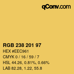 Color code: RGB 238 201 97 | qconv.com