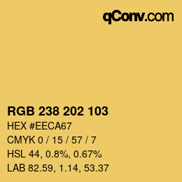 Color code: RGB 238 202 103 | qconv.com