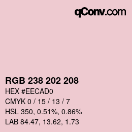 Color code: RGB 238 202 208 | qconv.com