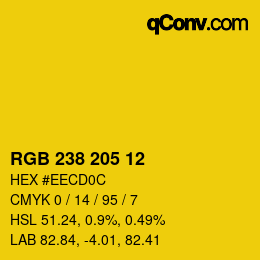 颜色代码: RGB 238 205 12 | qconv.com