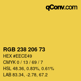 カラーコード: RGB 238 206 73 | qconv.com