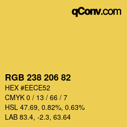 Color code: RGB 238 206 82 | qconv.com