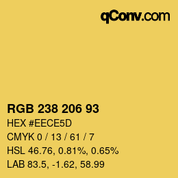 Color code: RGB 238 206 93 | qconv.com