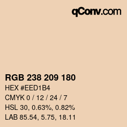 カラーコード: RGB 238 209 180 | qconv.com