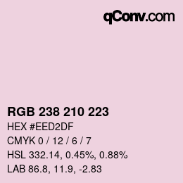 Color code: RGB 238 210 223 | qconv.com