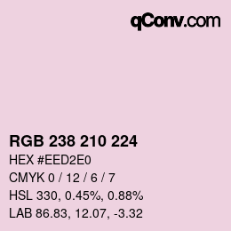 Color code: RGB 238 210 224 | qconv.com