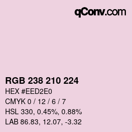 Color code: RGB 238 210 224 | qconv.com