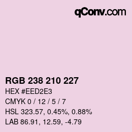 Color code: RGB 238 210 227 | qconv.com