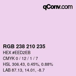 Color code: RGB 238 210 235 | qconv.com
